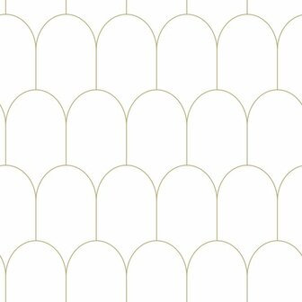 Esta Home Black &amp; White 139139 - Wit - Goud Behang