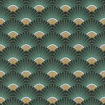 Rasch Selection Collectie 637618 Kimono Groen Behang