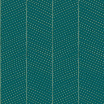 Esta Art Deco 139200 - Groen - Goud - Blauw Behang