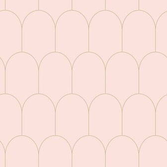 Esta Art Deco 139201 - Roze - Goud Behang