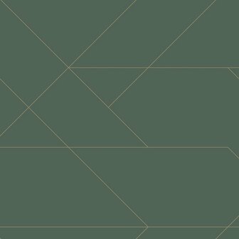 Esta Art Deco 139212 - Groen - Goud Behang