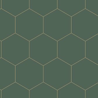 Esta Art Deco 139228 - Groen - Goud Behang
