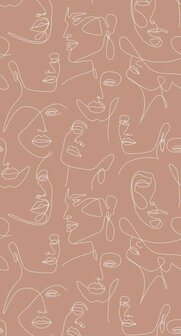 Esta Art Deco Fotobehang 158960 - Terracotta - Roze Behang