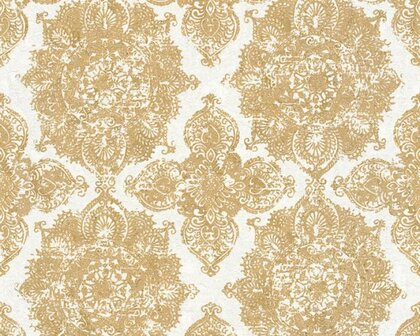 AS Creation Trendwall | 37090-2 - 370902 - Goud / Wit Behang