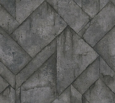 AS Creation Industrial 37741-2 - 377412 - Grijs / Antraciet Behang