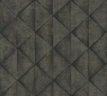 AS Creation Industrial 37742-5 - 377425 - Zwart / Grijs Behang