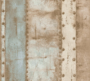 AS Creation Industrial 37743-1 - 377431 - Beige / Blauw Behang