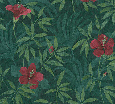 AS Creation Cuba 38028-1 - 380281 - Groen / Rood Behang