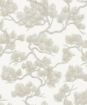 Dutch Wallcoverings Wall Fabric pine tree white WF121011 Behang