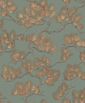 Dutch Wallcoverings Wall Fabric pine tree green WF121013 Behang