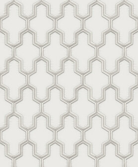 Dutch Wallcoverings Wall Fabric geometric silver WF121021 Behang