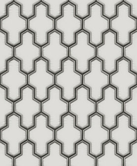 Dutch Wallcoverings Wall Fabric geometric white/black WF121024 Behang