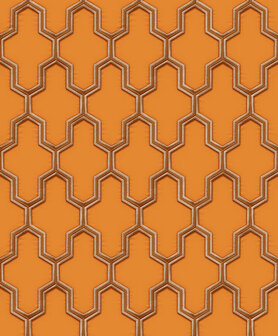 Dutch Wallcoverings Wall Fabric geometric orange WF121026 Behang