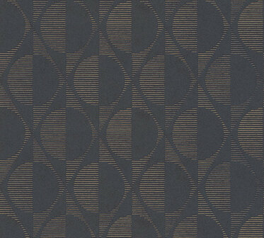 AS Creation Pop Style 37478-1 - 374781 - Zwart / Goud Behang