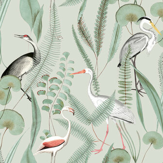 Dutch Wallcoverings Eden Flamingo / Reiger M374-04 Behang