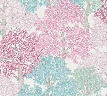 AS Creation AP Floral Impression 37753-5 - 377535 - Roze / Blauw Behang