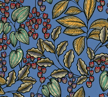 AS Creation AP Floral Impression 37754-1 - 377541 - Blauw / Geel Behang