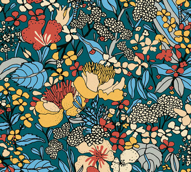AS Creation AP Floral Impression 37756-4 - 377564 - Multicolour / Blauw Behang