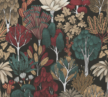 AS Creation AP Floral Impression 37757-6 - 377576 - Zwart / Groen Behang