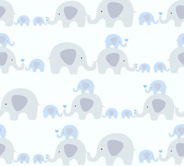 AS Creation Little Love 38113-1 - 381131 - Wit / Blauw Behang