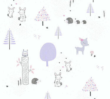 AS Creation Little Love 38117-1 - 381171 - Wit / Paars Behang