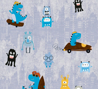 AS Creation Little Love 38121-1 - 381211 - Blauw / Geel Behang