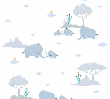 AS Creation Little Love 38128-1 - 381281 - Wit / Blauw Behang