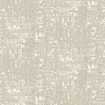 Dutch Wallcoverings Embellish fabric abstract cream DE120091 Behang