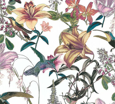 AS Creation AP Jungle Chic 37701-1 - 377011 Multi Colour / Multicolour / Wit Behang