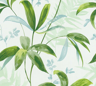 AS Creation AP Jungle Chic 37704-1 - 377041 Groen / Wit Behang