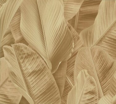 Montecolino Folium FO17806 taupe soft brown Banana Leaves Behang