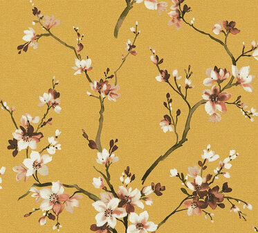 AS Creation Desert Lodge 38520-1 - 385201 Gele Bloemen / Geel / Oranje Behang