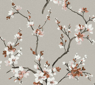 AS Creation Desert Lodge 38520-4 - 385204 Grijs Bloemen / Bruin Behang