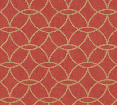 AS Creation Villa 37564-6 - 375646 Rood Geometrisch / Goud Behang