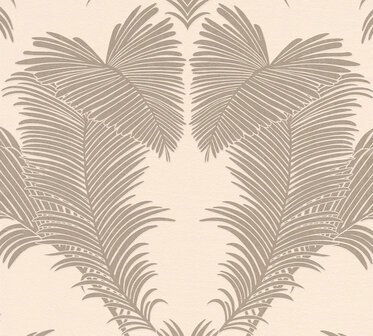 AS Creation Trendwall 2 - 37959-1 - 379591 Beige Palmblad / Zilver Behang