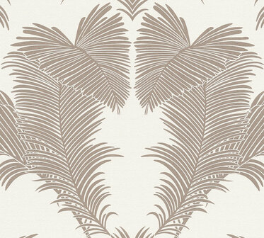 AS Creation Trendwall 2 - 37959-2 - 379592 Wit Palmblad / Zilver Behang