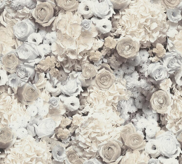 AS Creation Trendwall 2 - 38008-3 - 380083 Grijs Bloemen Glitter / Beige Behang