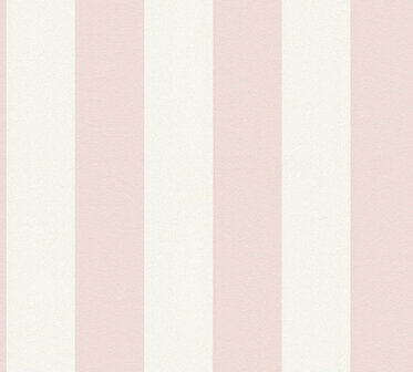 AS Creation Trendwall 2 - 38101-3 - 381013 Roze Streep / Wit Behang