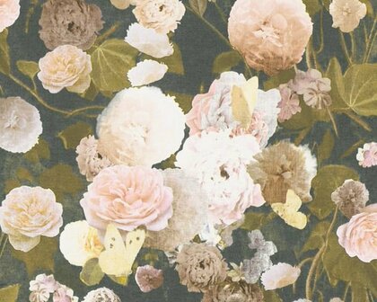 AS Creation Paradise Garden 36717-1 - Roze / Groen Behang