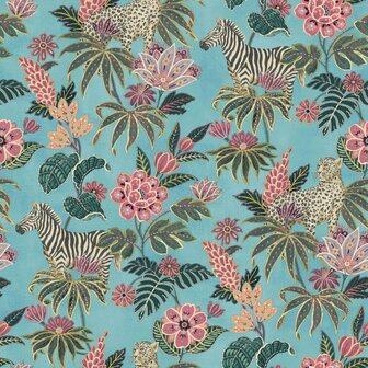 Noordwand Flora 18523 Blauw - Roze - Metallic Behang