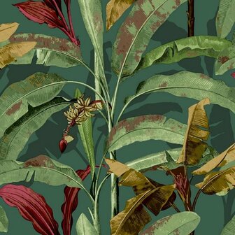 Noordwand Flora 18544 Groen - Rood Behang