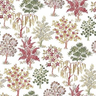 Noordwand Flora 18558 Rood - Groen - Beige Behang