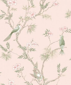 Noordwand Secret Garden G78493 Roze - Groen Behang