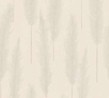 AS Creation #Hygge 38631-1 - 386311 Grijs Bloemrijk - Creme Behang