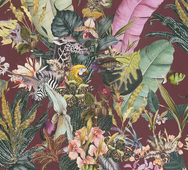 AS Creation Dream Flowery 38176-5 - 381765 - Multicolour / Rood Behang
