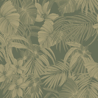 Dutch Wallcoverings Nomad A51302 Groen - goud Behang