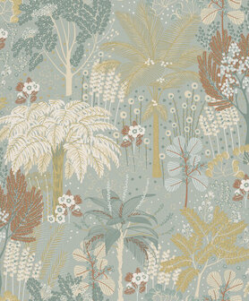 Dutch Wallcoverings Asperia A54802 groen - goud Behang