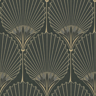 Dutch Wallcoverings Asperia A54901 zwart - goud Behang