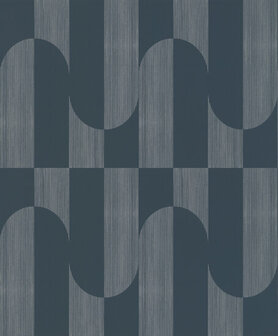 Dutch Wallcoverings Asperia A55703 donkerblauw - zilver Behang