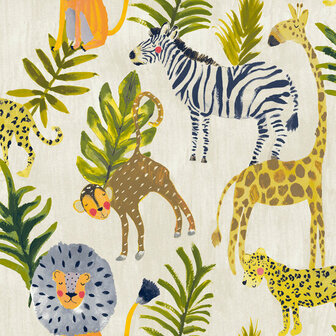 Dutch Wallcoverings Little Kids JS2101 groen - beige / LO2201 Behang